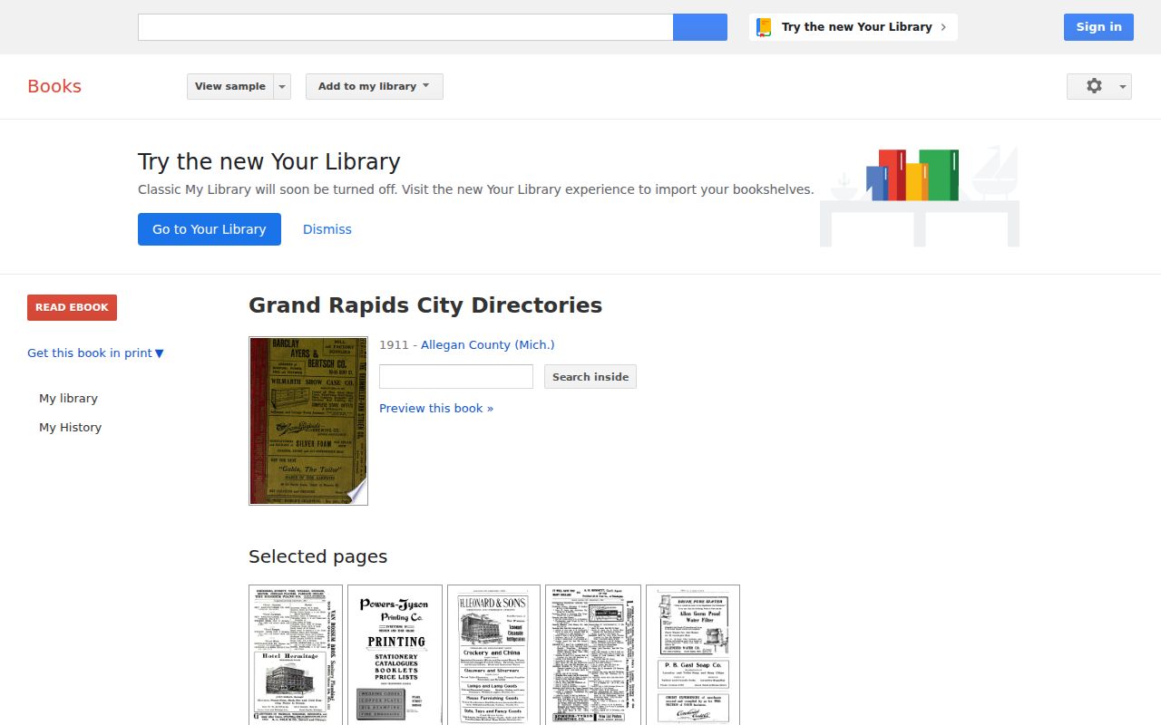 Byron Township city directory research using a digitized Grand Rapids directory