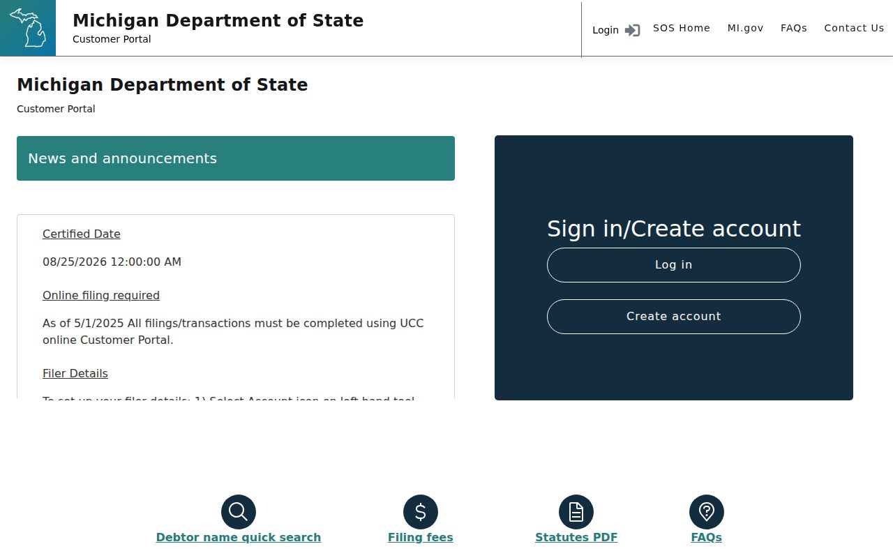 Byron Township residents directory Michigan UCC search
